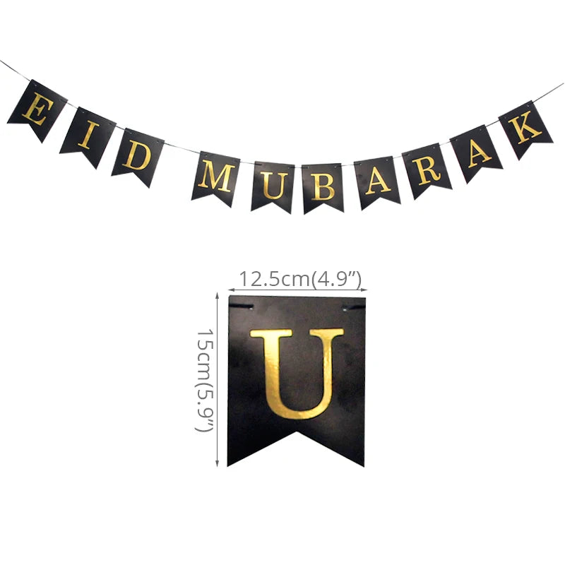 Islam Al Adha Eid Mubarak Banner  Balloons  Kareem Ramadan Decoration For Home Islam Muslim Event Party Supplies