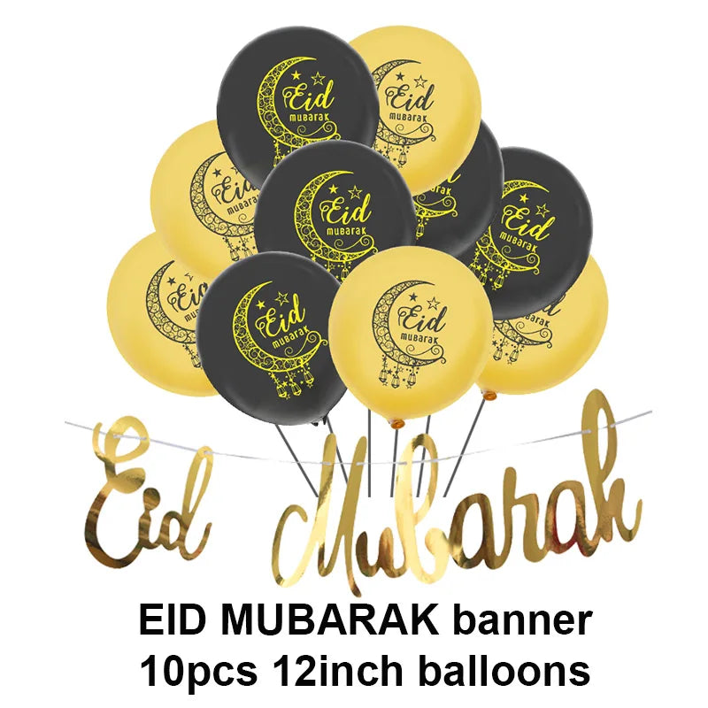 Islam Al Adha Eid Mubarak Banner  Balloons  Kareem Ramadan Decoration For Home Islam Muslim Event Party Supplies