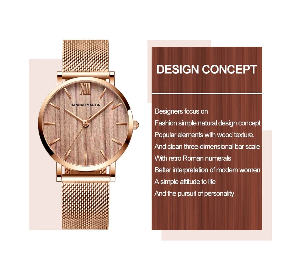 Quality Stainless Steel Band Japan Quartz Movement Waterproof Women Full Rose Gold Ladies Luxury Wrist Watch