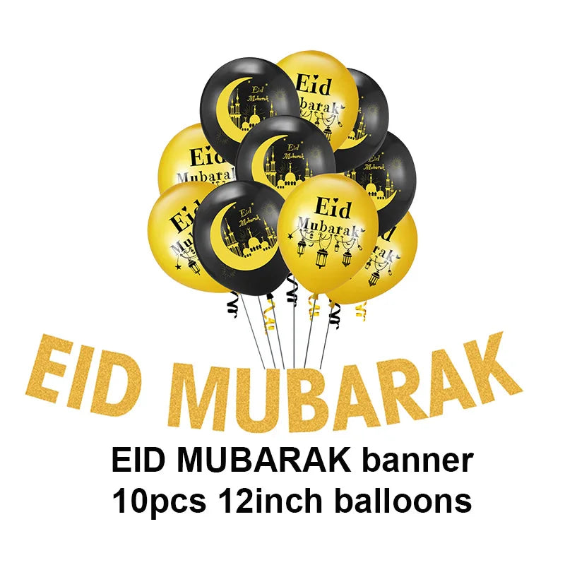 Islam Al Adha Eid Mubarak Banner  Balloons  Kareem Ramadan Decoration For Home Islam Muslim Event Party Supplies