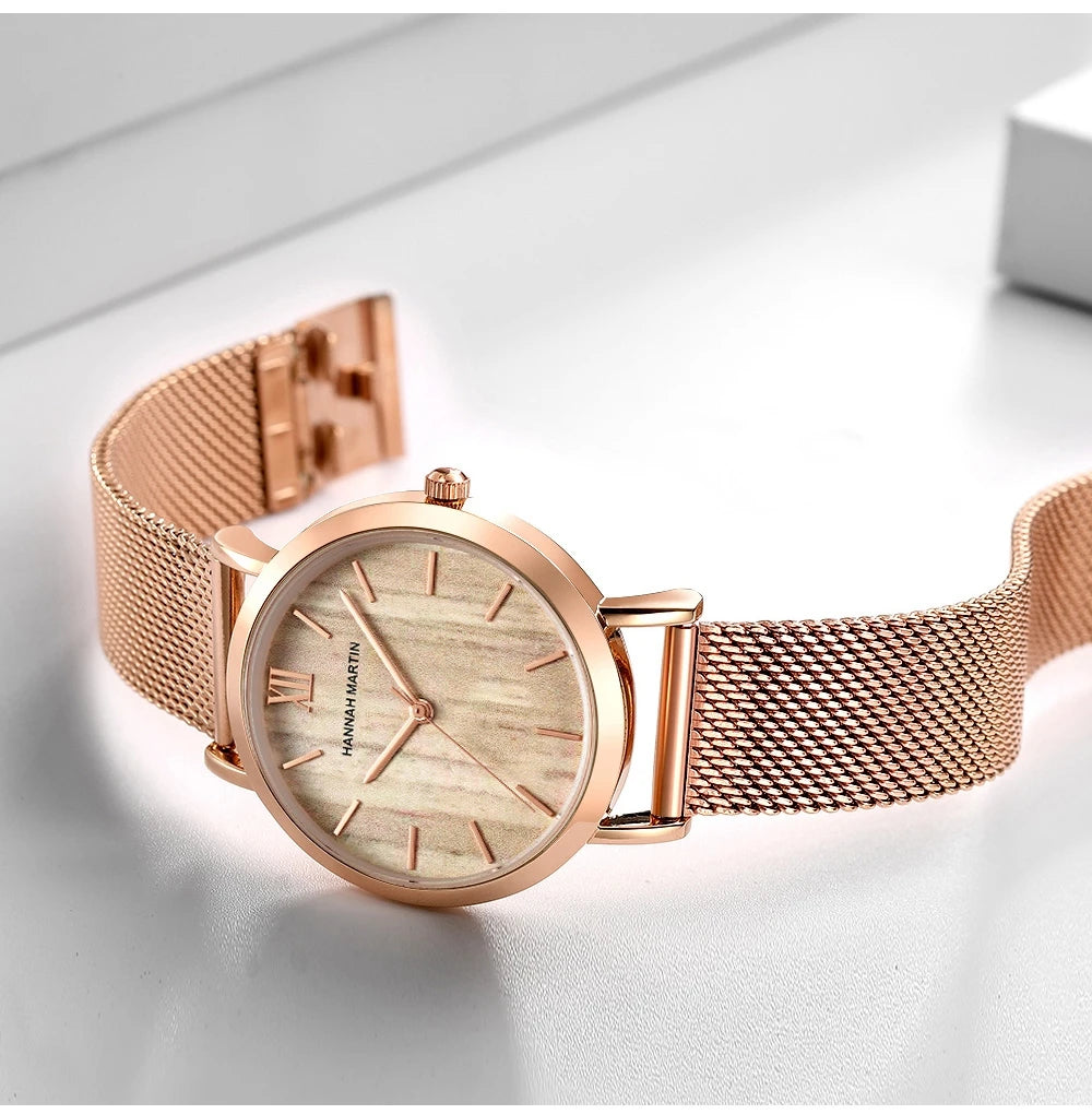 Quality Stainless Steel Band Japan Quartz Movement Waterproof Women Full Rose Gold Ladies Luxury Wrist Watch