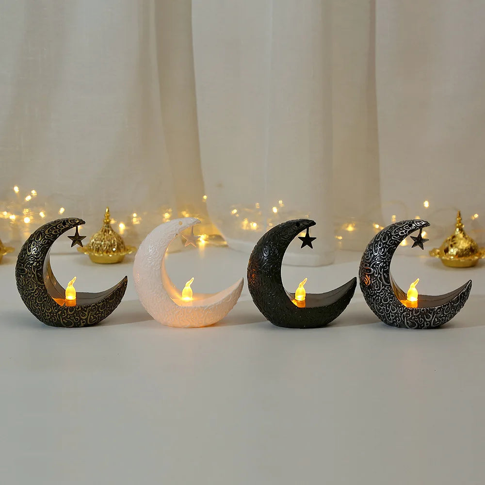 2025 Ramadan Decoration Star Moon LED Candlestick Lamp for Ramadan Kareem Islamic Muslim Home Decor Lamp Eid Mubarak Party Gifts