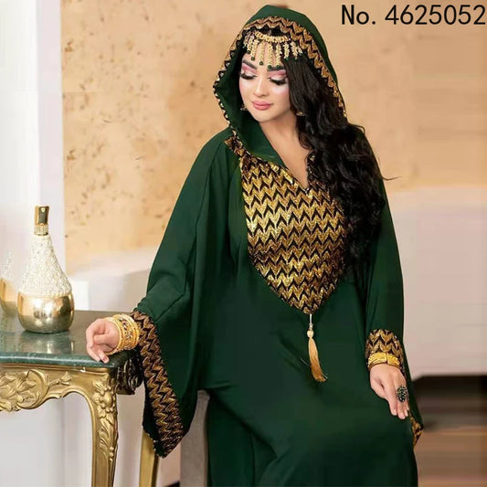 dress Dubai Luxury Evening Dresses Women Abaya Dubai Turkey Islam Kaftan Muslim African Hooded Dress Robe Djellaba Femme