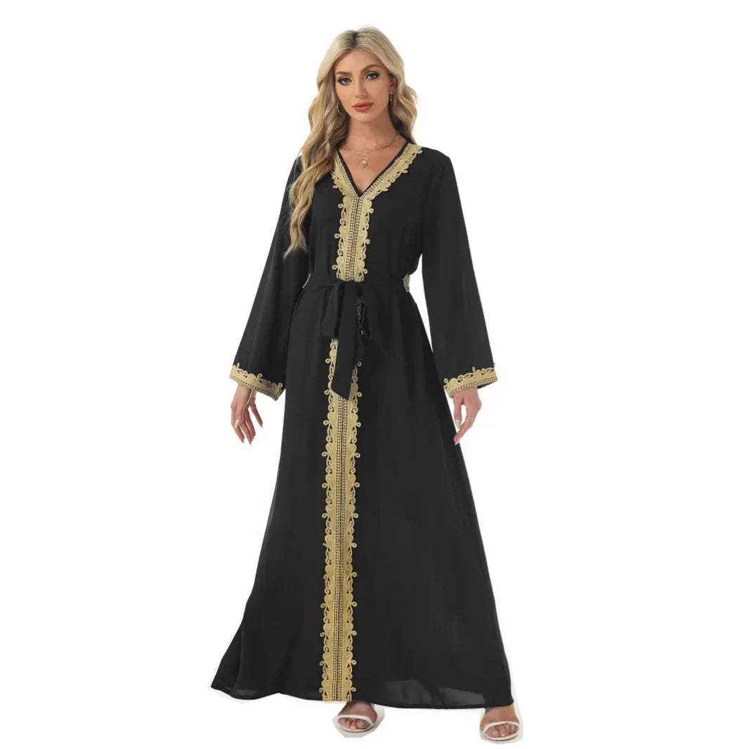 Elegant Long Dress Middle East Arab Women's Fashion Abaya Muslim Set Women's Clothing Elegant Long Dress