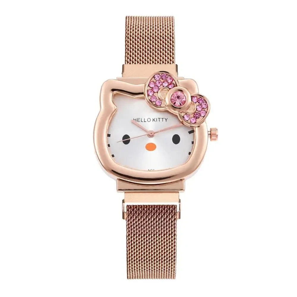 Hello Kitty Sanrio Wrist Watch Cartoon Figure Magnetic Attraction Quartz Watch Y2K Girls Jewelry Accessory Lovers Gifts