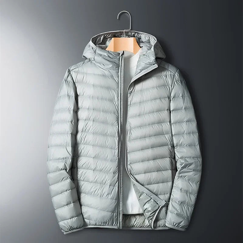 UETEEY Autumn Winter White Duck Down Jacket Men Light Weight Warm Waterproof Casual Outdoor Portable Male Puffer Coats