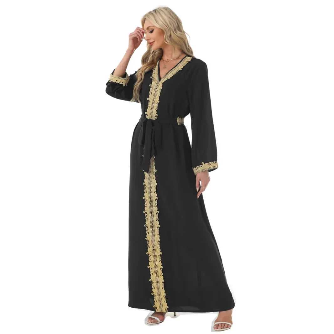 Elegant Long Dress Middle East Arab Women's Fashion Abaya Muslim Set Women's Clothing Elegant Long Dress