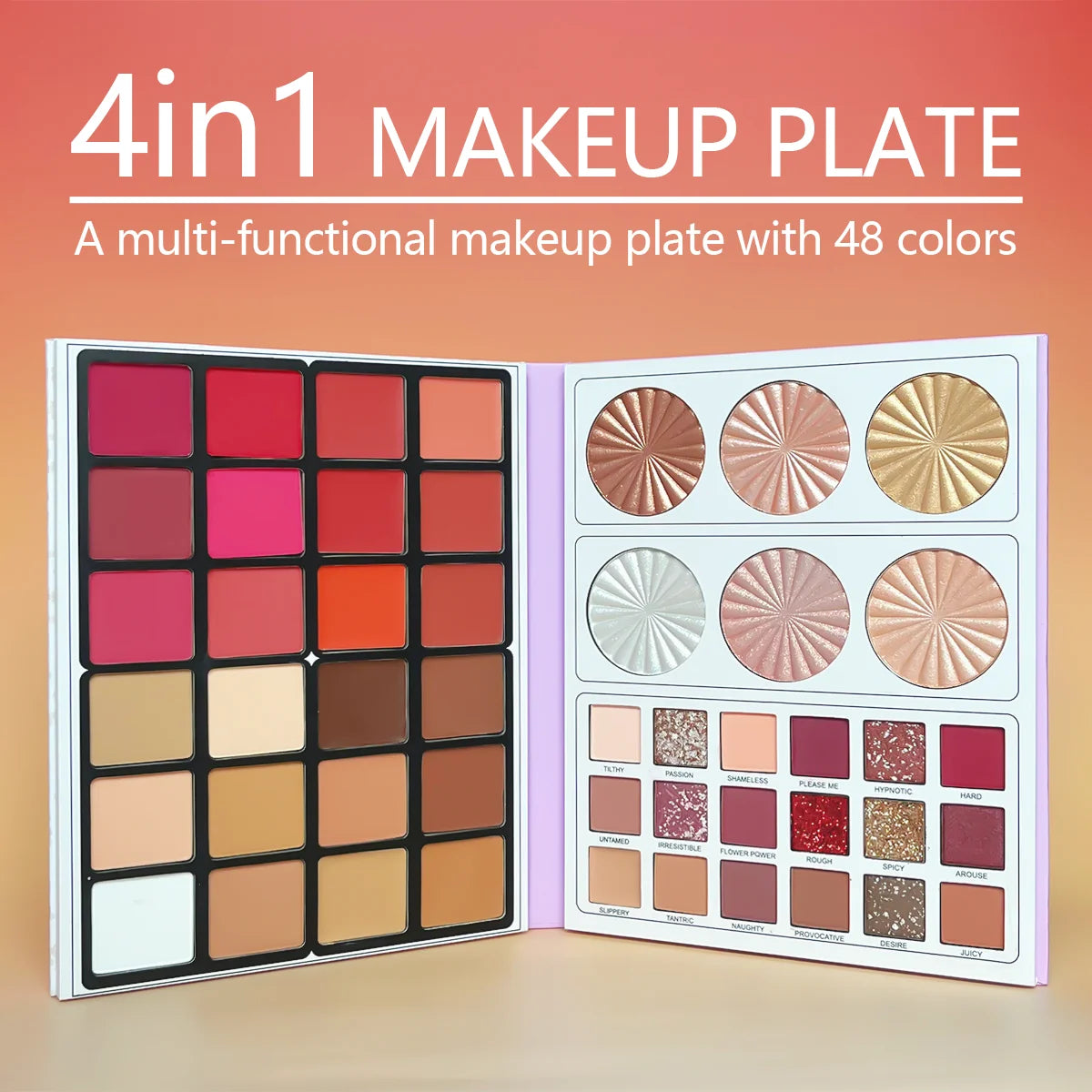 48 Colour Paper Palette Blush Concealer Highlighter Contour Eyeshadow 4-in-1 Set Professional Makeup Set