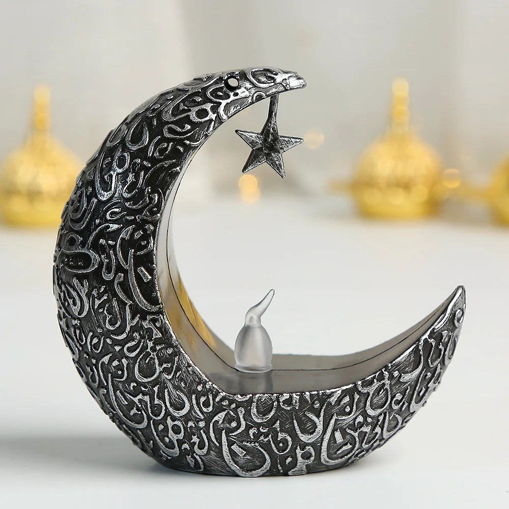 2025 Ramadan Decoration Star Moon LED Candlestick Lamp for Ramadan Kareem Islamic Muslim Home Decor Lamp Eid Mubarak Party Gifts