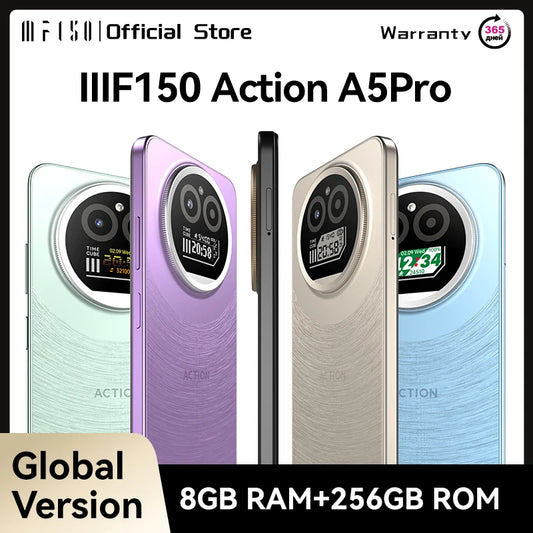 IIIF150 Action A5Pro Phone Dual Screen Design Smartphone Android 15Go 12GB RAM 256GB ROM 6.8" HD+ Display 5100mAh Battery