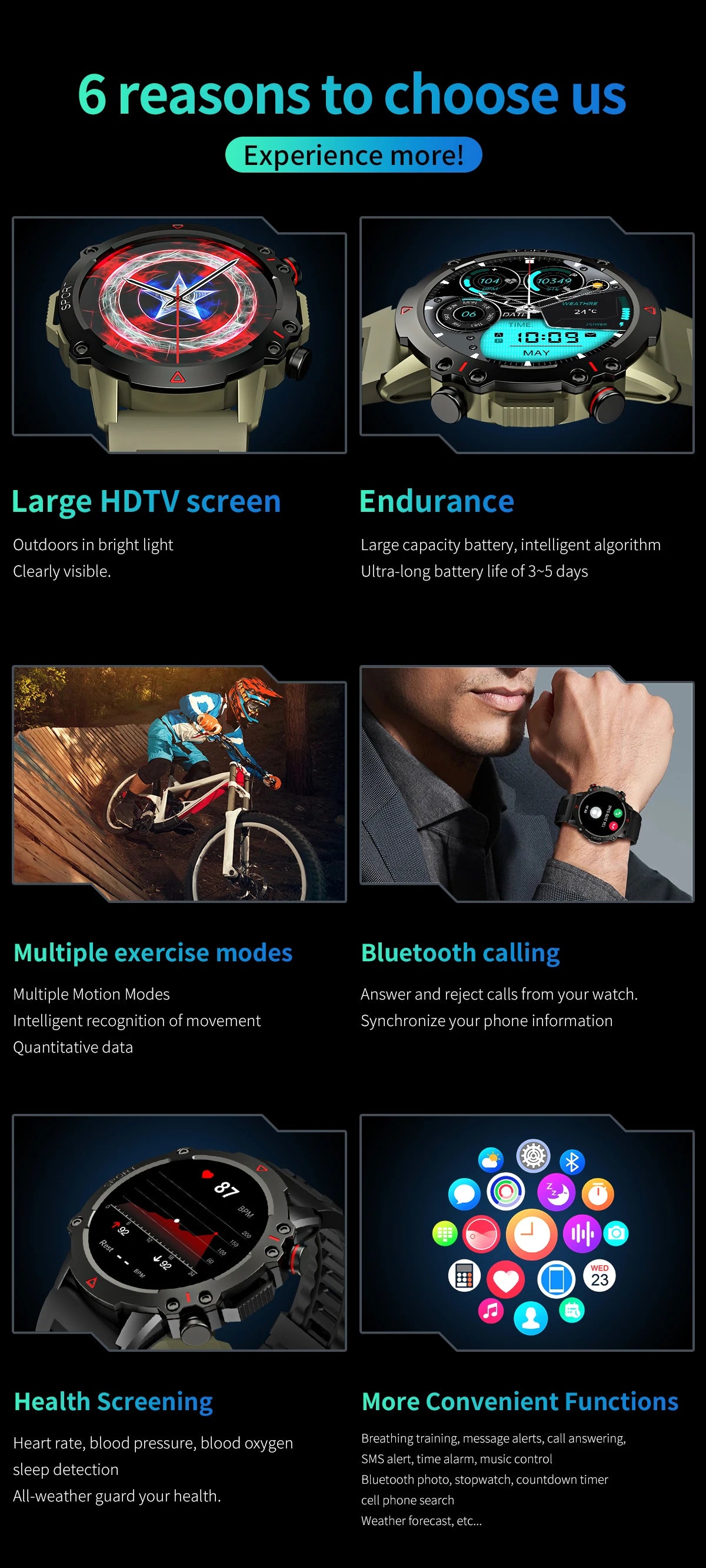 GEJAIN New 1.53-Inch Men Voice Call Smartwatch Fitness Tracke Health Monitor Waterproof Smartwatch Suitable For Android And IOS