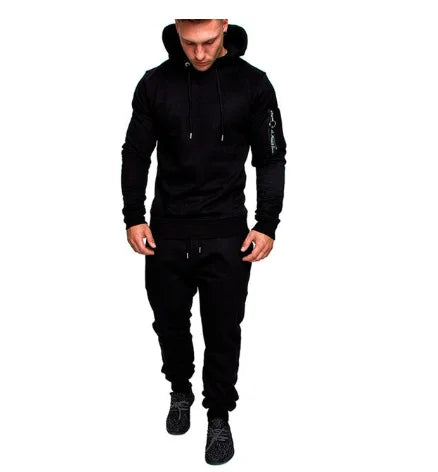 Men's Sportswear Set Two-piece Casual Jogging Warm Breathable Fitness Sportswear Set Military Tactical Hoodie + Trousers