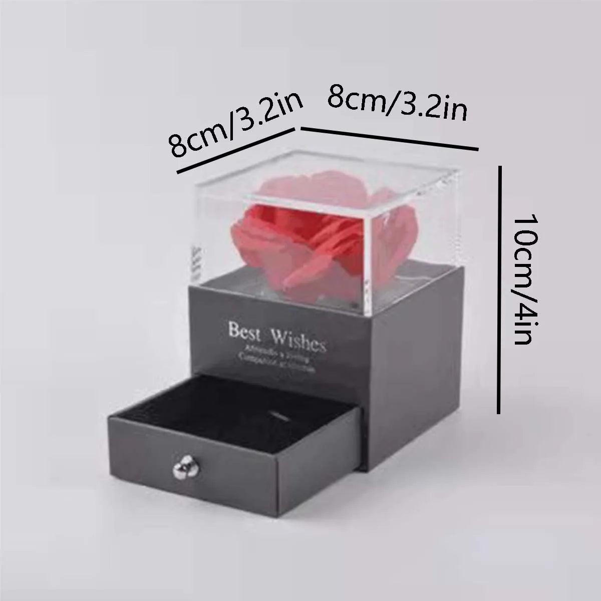 1 Set Hohlzirkon Liebeskette Silber Damen Ewige Blume Künstliche Blume Geschenkbox Schmuckschatulle