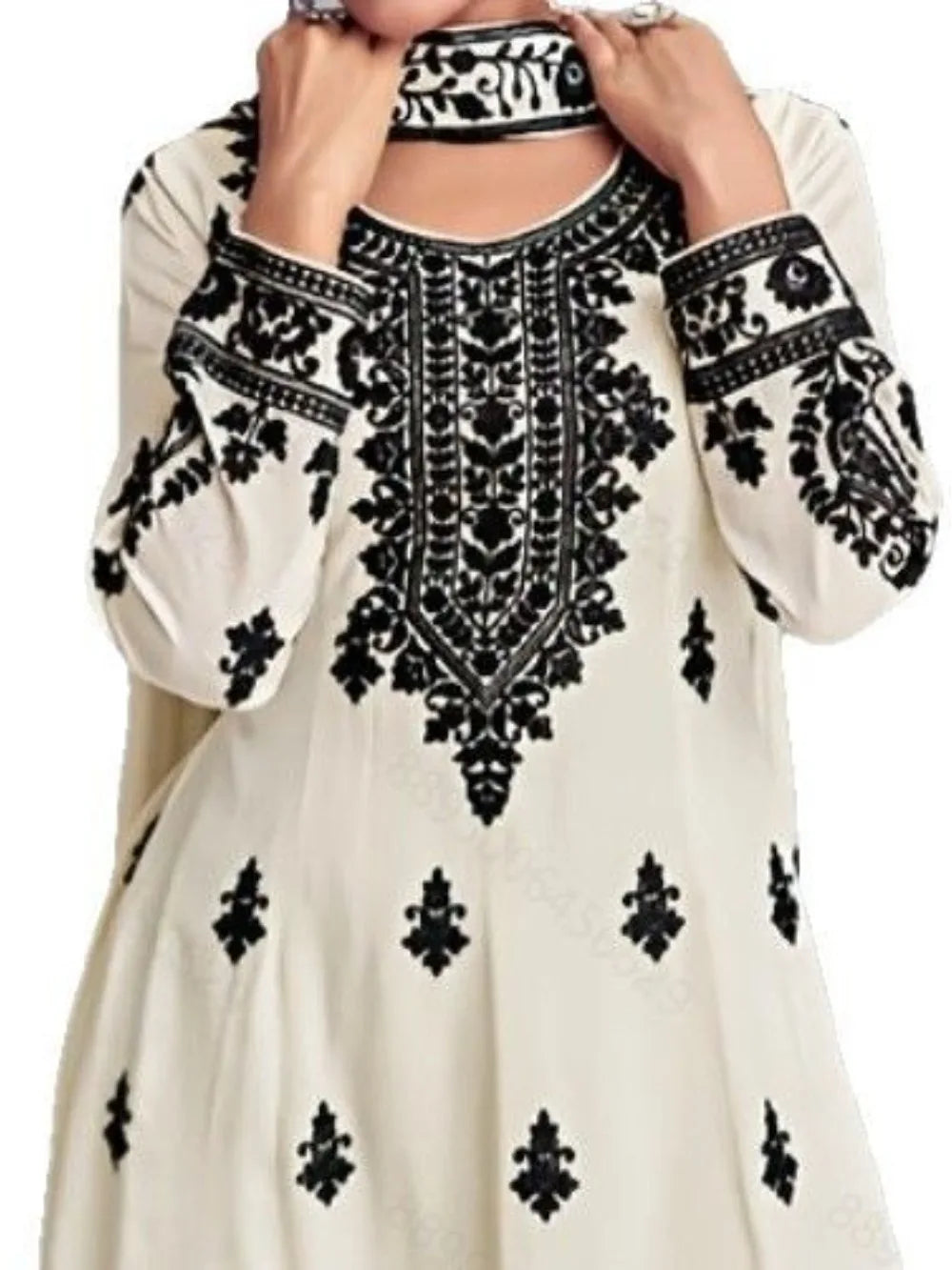 Muslim 2 Piece Set Women Print Blouse Dubai India Top Wide Leg Pants Suit Morocco Musulman Ensemble Casual Femme Arabic Outfits