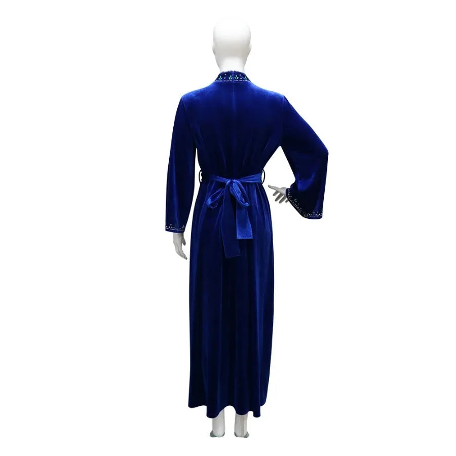 Saudi Arabia Women Royal Blue Luxury Prom Dresses A line Party Dress Long Sleeves Zipper Formal Evening Dresses Robes de soirée