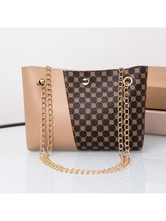 Bag  new trendy fashion polka dot printing chain bucket bag one shoulder  bag one piece delivery