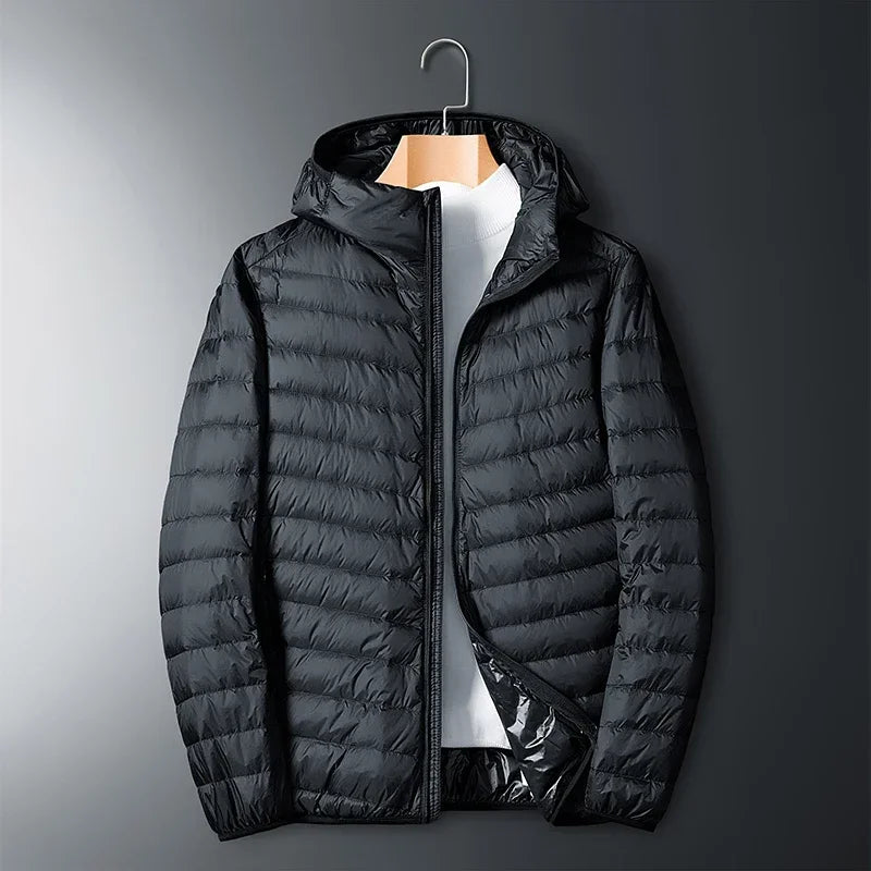 UETEEY Autumn Winter White Duck Down Jacket Men Light Weight Warm Waterproof Casual Outdoor Portable Male Puffer Coats