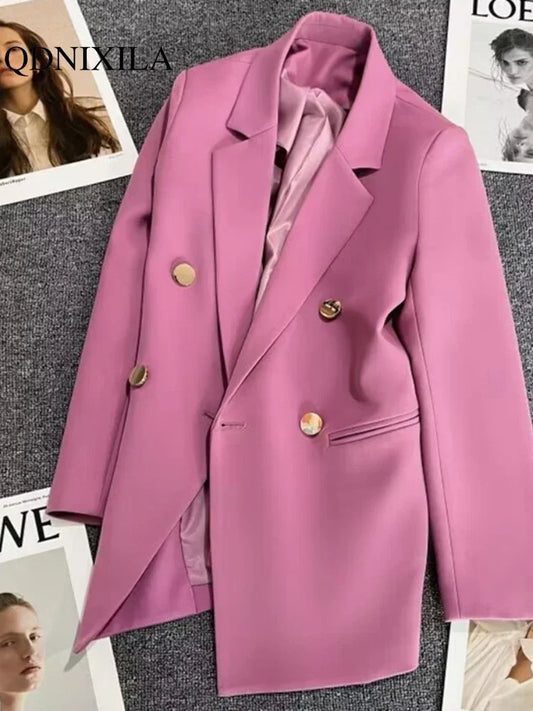 New Spring Autumn Women's Blazers Slim Fit Fashion Suit Slimming Elegance Jackets Casual Versatile Coat Outwear for Office Lady