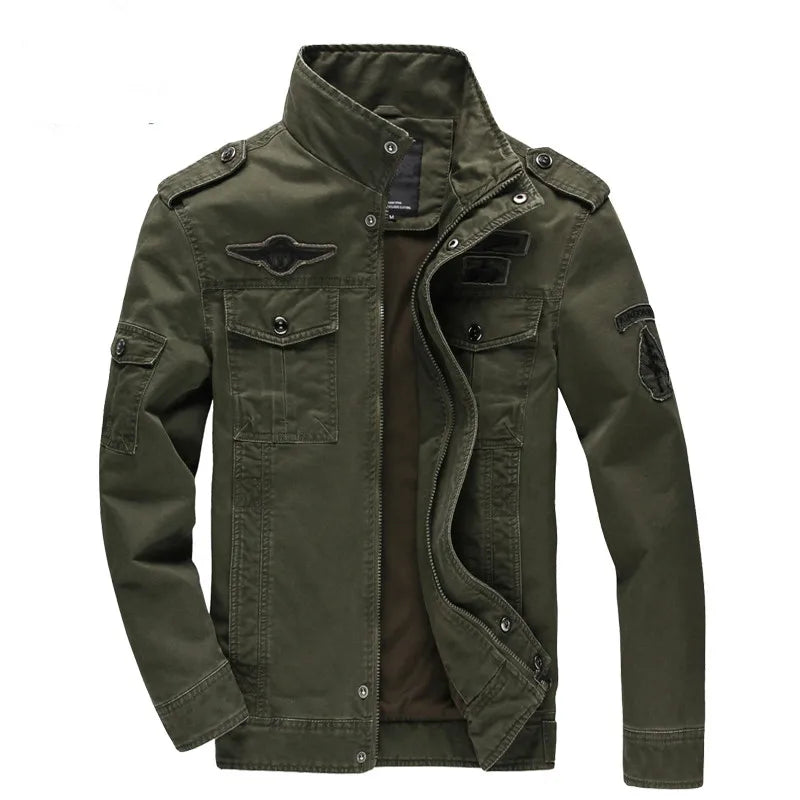 New Casual Army Military Jacket Men Plus Size M-6XL Jaqueta masculina Air force one Spring & Autumn Cargo Mens Jackets Coat