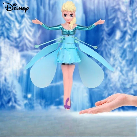 Disney Doll Dancing Plane Cartoon "Frozen" Elsa Sensing Flying Magic Fairy Gesture Suspended Flying Toy Children's Gift 1PCS