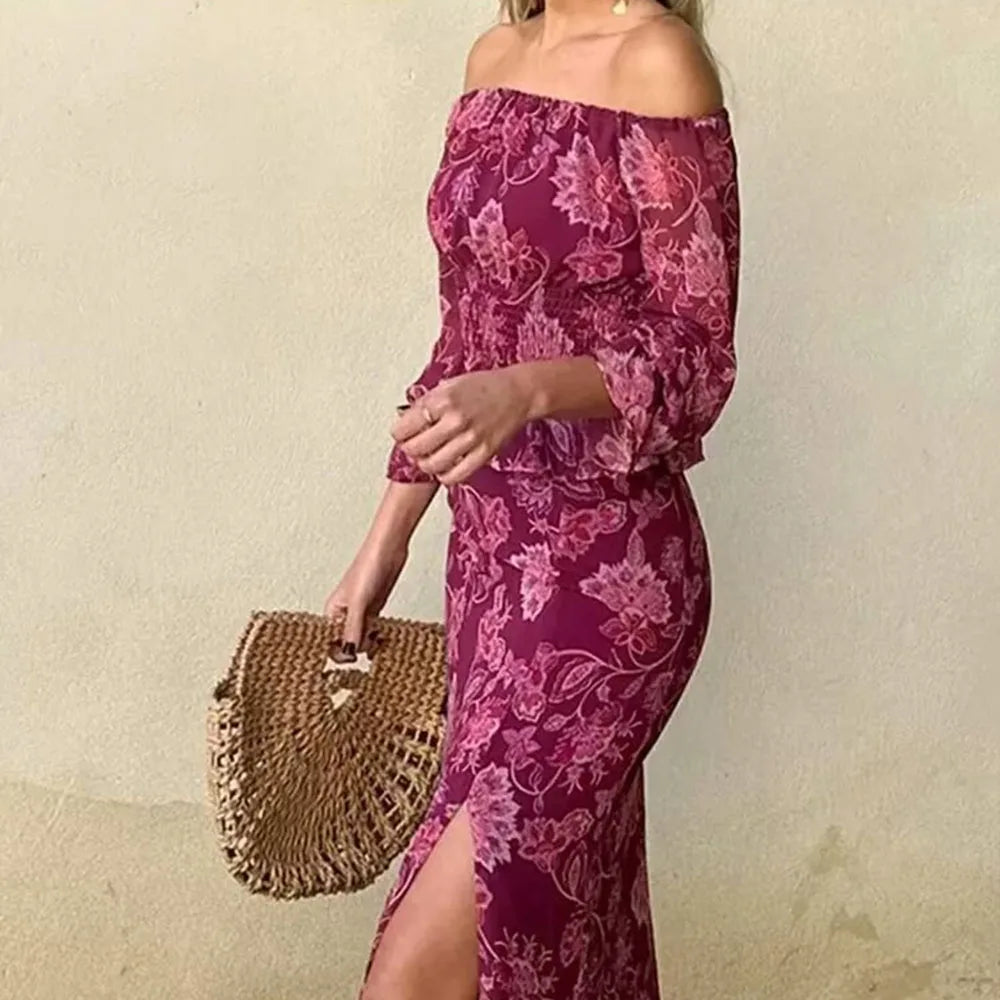 new fashionable women's clothing casual and elegant design retro European and American printing set