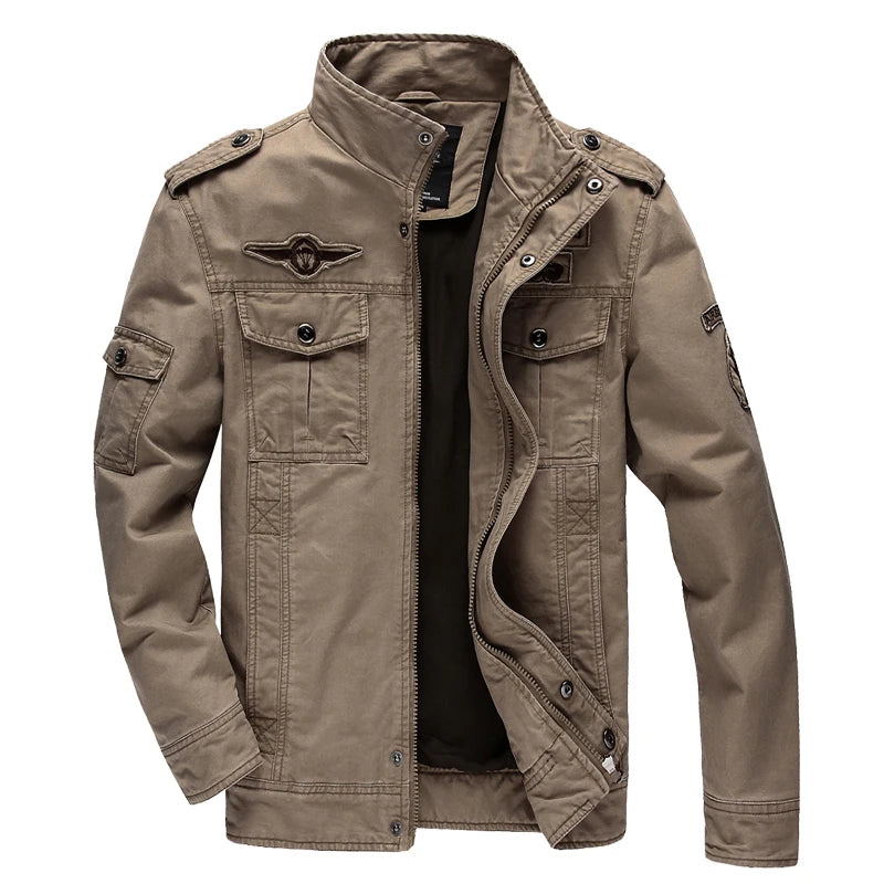 New Casual Army Military Jacket Men Plus Size M-6XL Jaqueta masculina Air force one Spring & Autumn Cargo Mens Jackets Coat