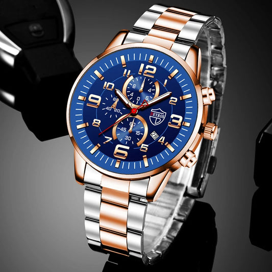 Brand Men's Watches Luxury Stainless Steel Quartz Watch Man Leather Calendar Sports Wristwatch Luminous Clock reloj hombre
