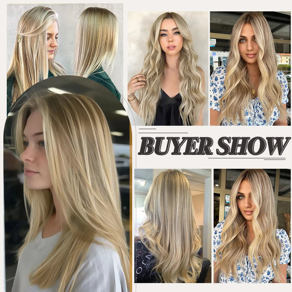 BHF Clip in Hair Extensions Human Hair Straight Remy Hair Natural Black Light Brown Honey Ombre Hair Extensions With Clips 70g