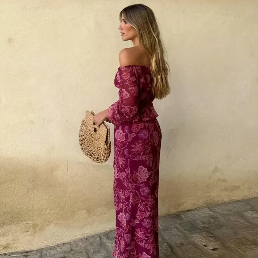 new fashionable women's clothing casual and elegant design retro European and American printing set