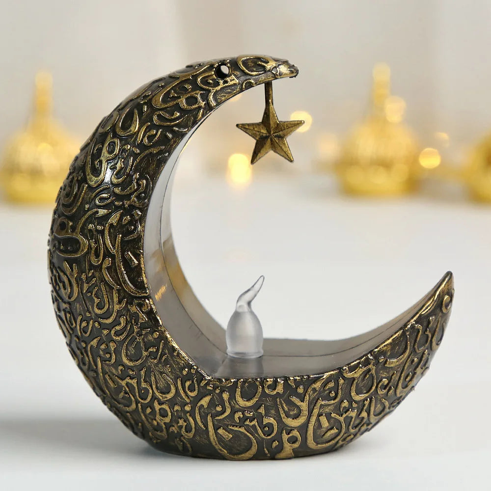 2025 Ramadan Decoration Star Moon LED Candlestick Lamp for Ramadan Kareem Islamic Muslim Home Decor Lamp Eid Mubarak Party Gifts