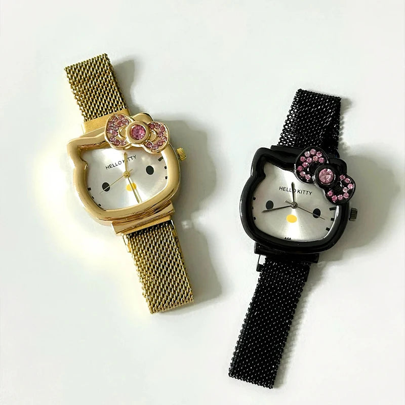 Hello Kitty Sanrio Wrist Watch Cartoon Figure Magnetic Attraction Quartz Watch Y2K Girls Jewelry Accessory Lovers Gifts