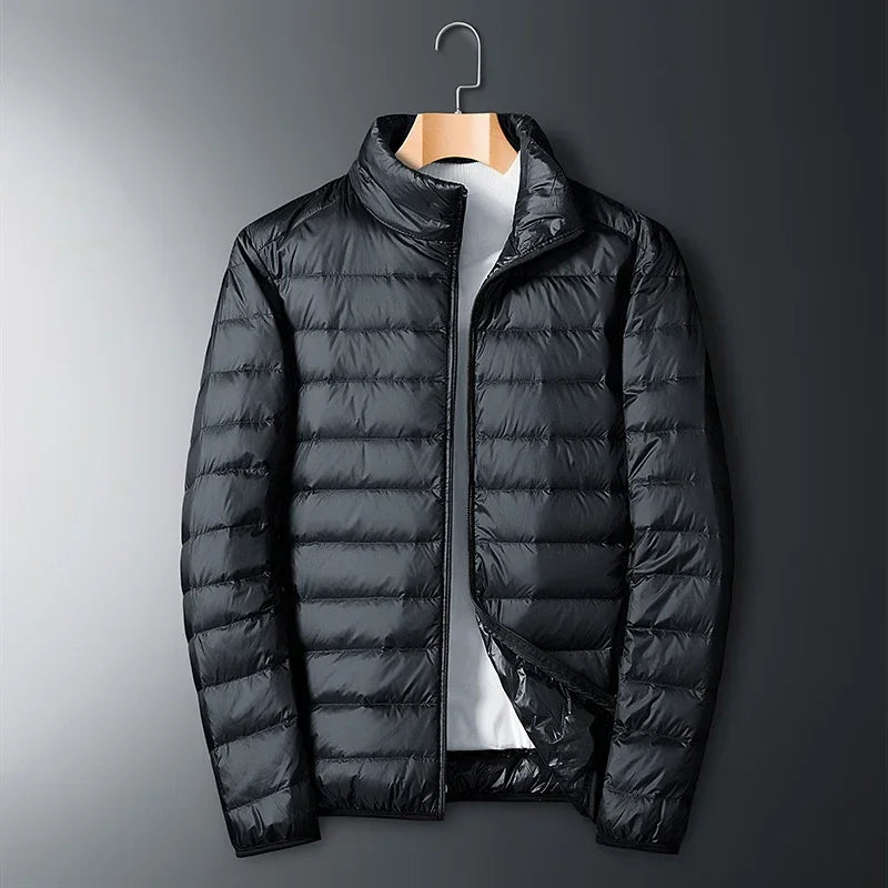 UETEEY Autumn Winter White Duck Down Jacket Men Light Weight Warm Waterproof Casual Outdoor Portable Male Puffer Coats