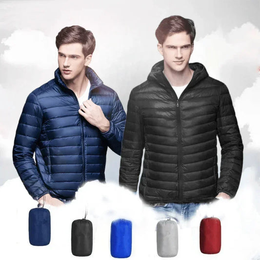 UETEEY Autumn Winter White Duck Down Jacket Men Light Weight Warm Waterproof Casual Outdoor Portable Male Puffer Coats