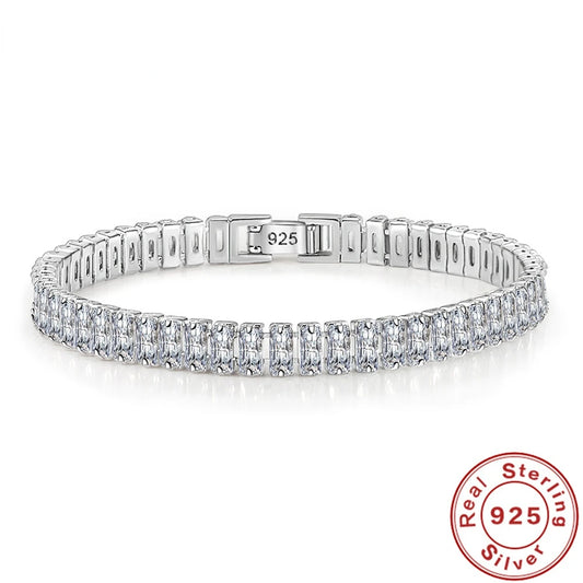 925 Sterling Silver Bracelet Elegant Zircon Crystal Fashion Jewelry For Women Engagement Wedding Glamour Jewelry 18CM