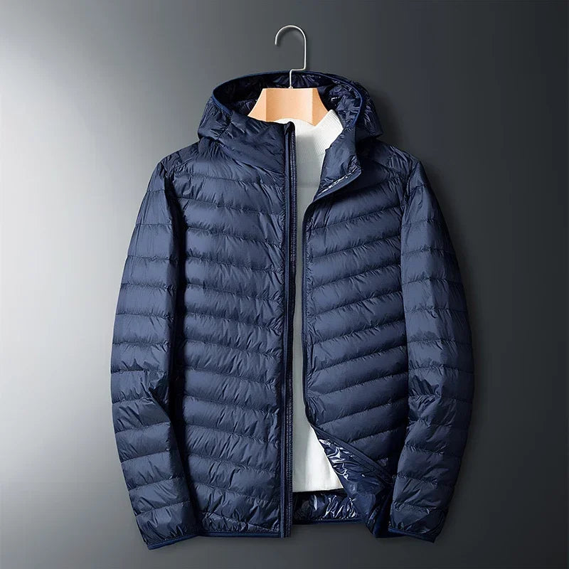 UETEEY Autumn Winter White Duck Down Jacket Men Light Weight Warm Waterproof Casual Outdoor Portable Male Puffer Coats