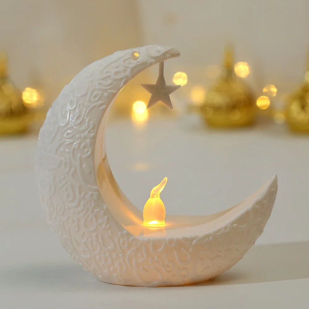 2025 Ramadan Decoration Star Moon LED Candlestick Lamp for Ramadan Kareem Islamic Muslim Home Decor Lamp Eid Mubarak Party Gifts