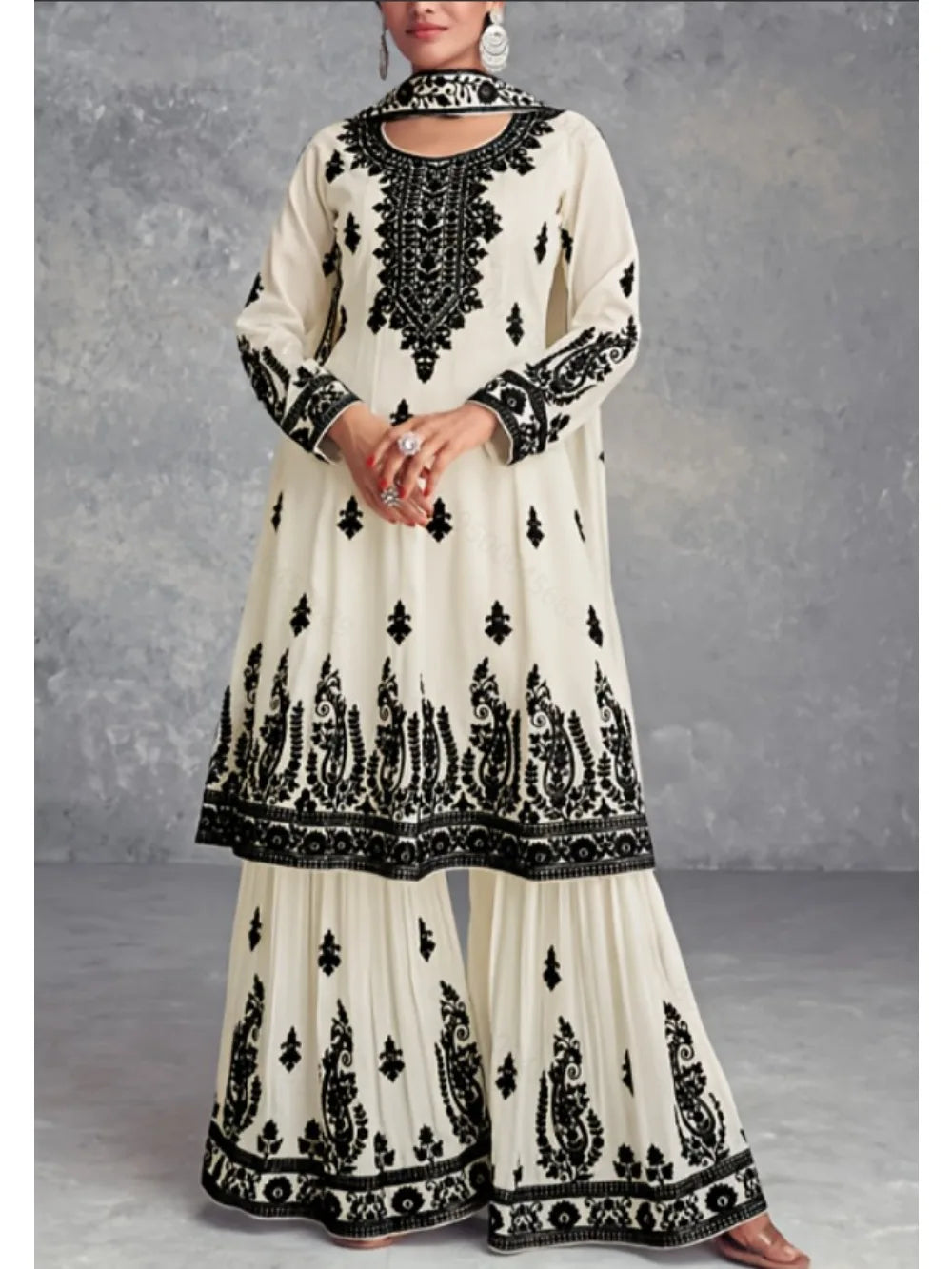 Muslim 2 Piece Set Women Print Blouse Dubai India Top Wide Leg Pants Suit Morocco Musulman Ensemble Casual Femme Arabic Outfits