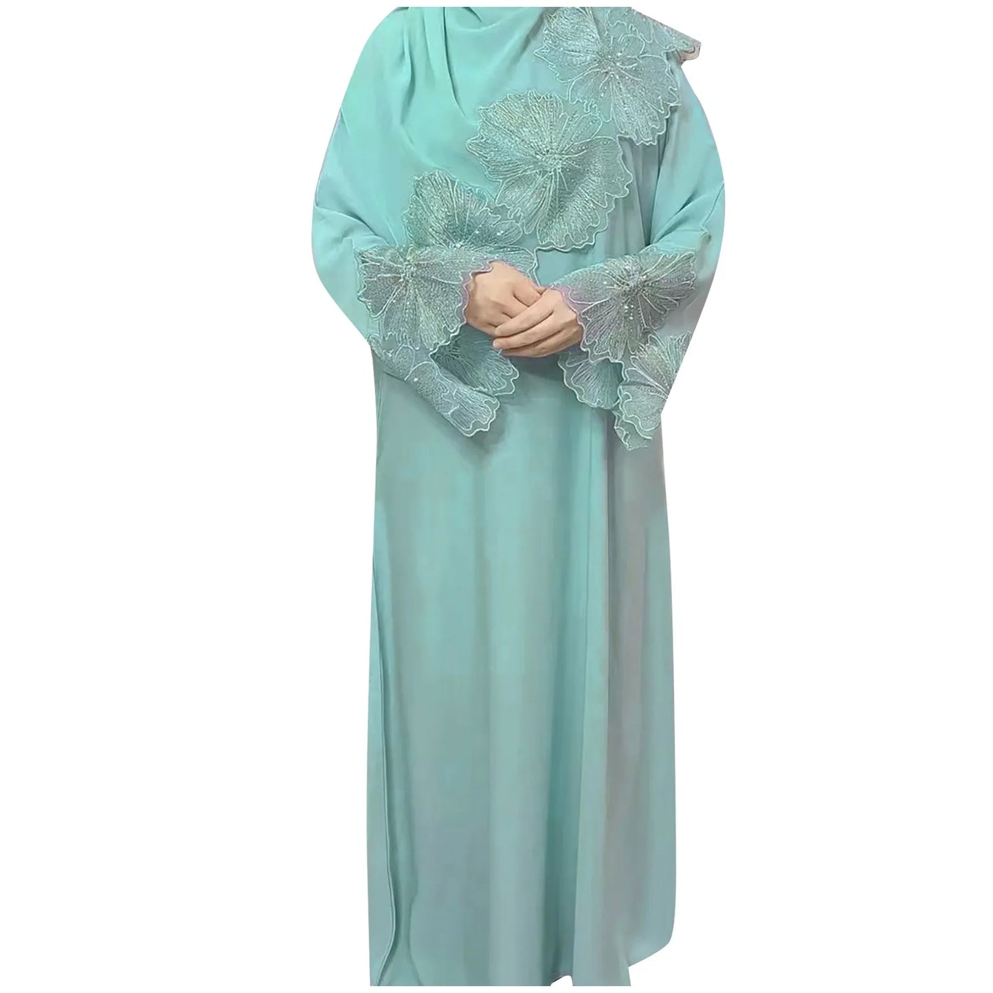 Eid Robe Muslim Abaya Dress One Piece Set Dubai Embroidered Kebaya Gowns Moroccan Caftan Kaftan Islam Oman Ladies Dresses