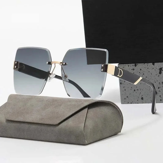 New Fashion Luxury Brand Rimless Women Sunglasses for Men Vintage Designer Square Frame Sun Glasses Female Shades UV400 Eyewear