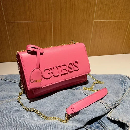 2025 Trendy! Women's Soft - Textured Small Square Crossbody Bag - Fashion - Forward Chain Style, Effortless Everyday Essential