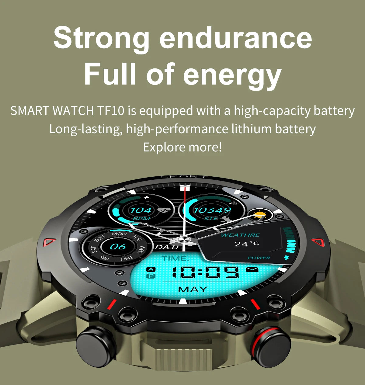 GEJAIN New 1.53-Inch Men Voice Call Smartwatch Fitness Tracke Health Monitor Waterproof Smartwatch Suitable For Android And IOS