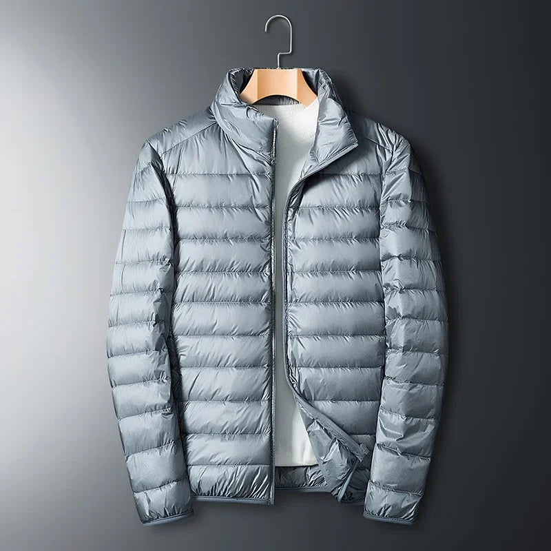 UETEEY Autumn Winter White Duck Down Jacket Men Light Weight Warm Waterproof Casual Outdoor Portable Male Puffer Coats