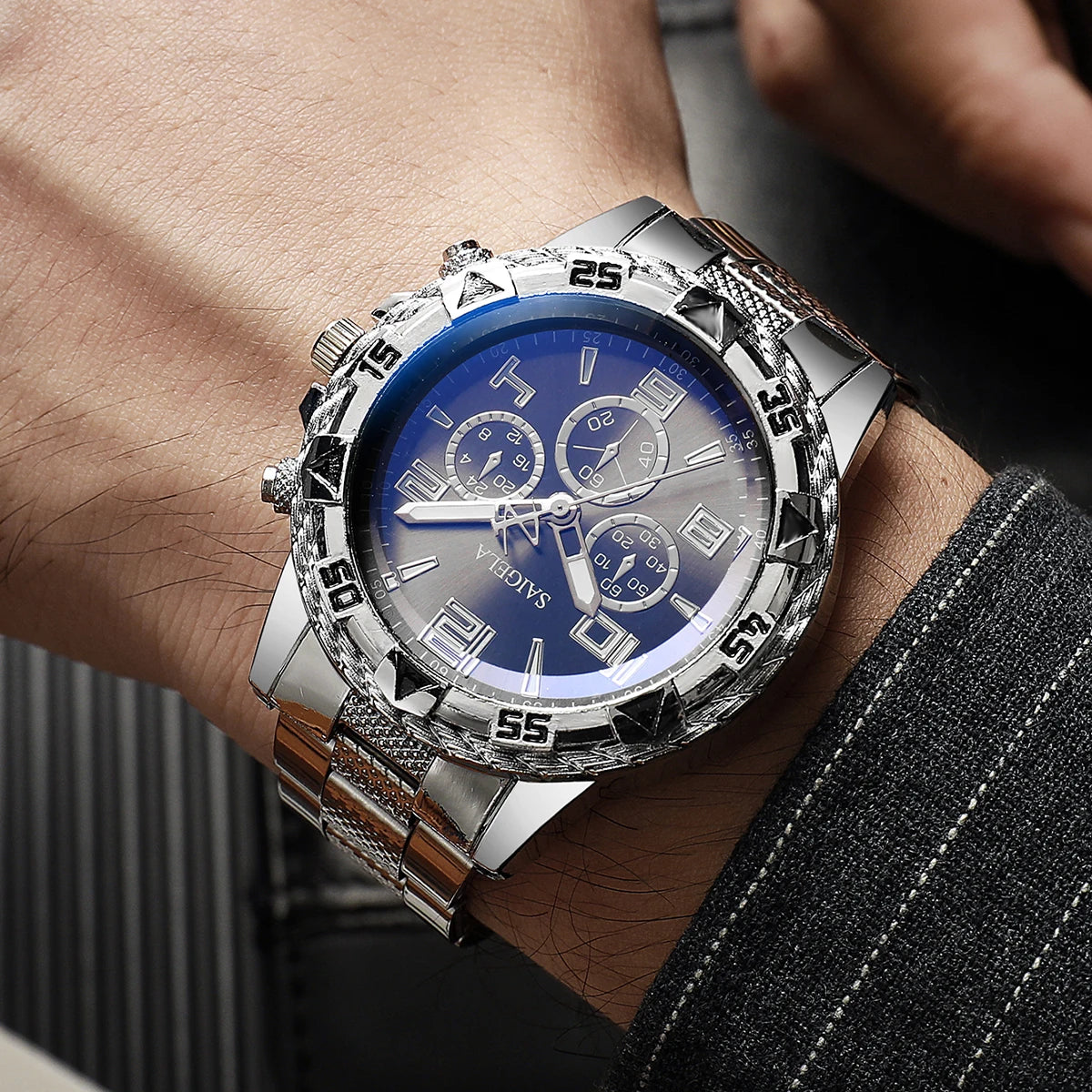 Men Business Watches Fashion Stainless Steel Band Male's Quartz Watch
